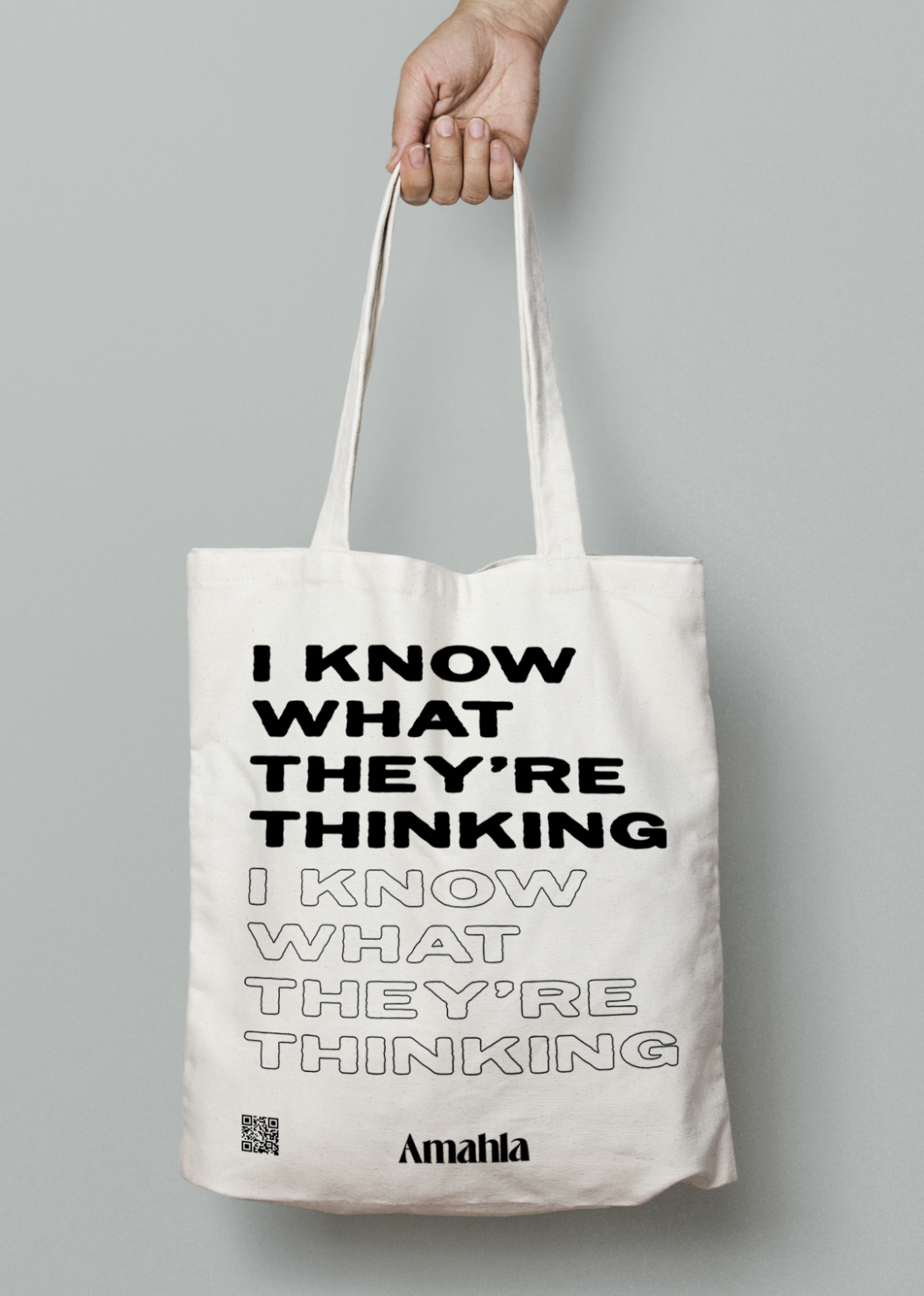 First Edition Tote Bag – "I Know What They're Thinking" (Black)